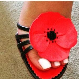 Moschino Red and Black Sandals